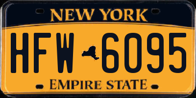 NY license plate HFW6095