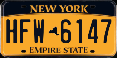 NY license plate HFW6147