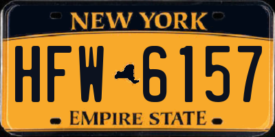 NY license plate HFW6157