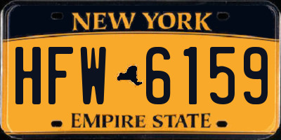 NY license plate HFW6159