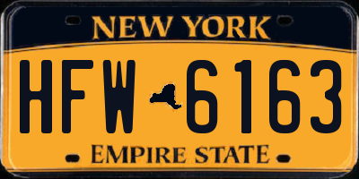 NY license plate HFW6163