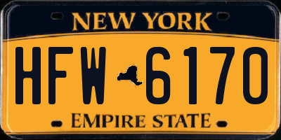 NY license plate HFW6170