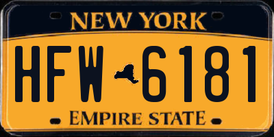 NY license plate HFW6181
