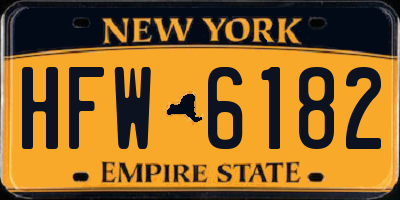 NY license plate HFW6182