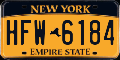 NY license plate HFW6184