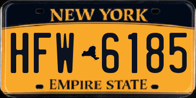 NY license plate HFW6185