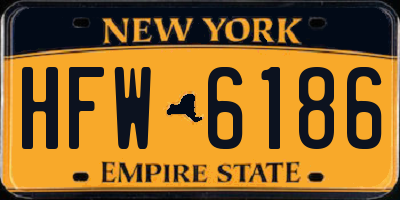 NY license plate HFW6186