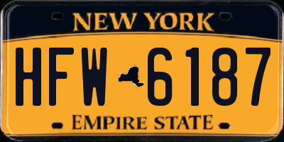NY license plate HFW6187