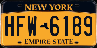 NY license plate HFW6189