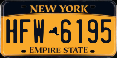 NY license plate HFW6195