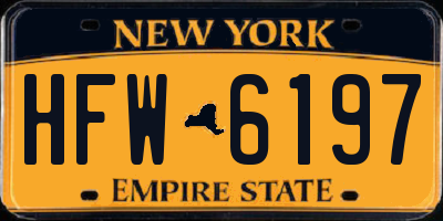 NY license plate HFW6197