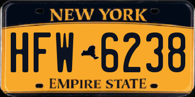 NY license plate HFW6238