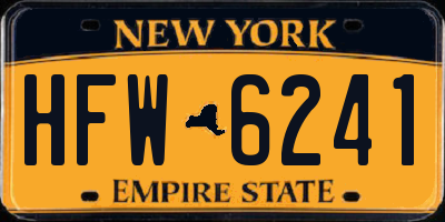 NY license plate HFW6241