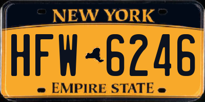 NY license plate HFW6246