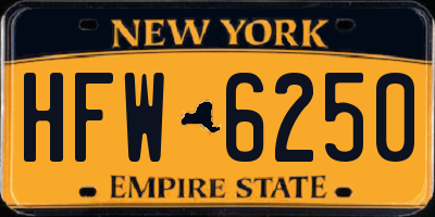 NY license plate HFW6250