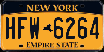 NY license plate HFW6264