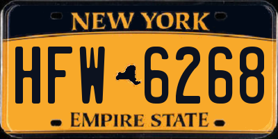 NY license plate HFW6268