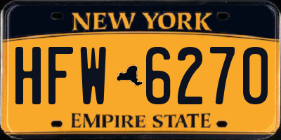 NY license plate HFW6270