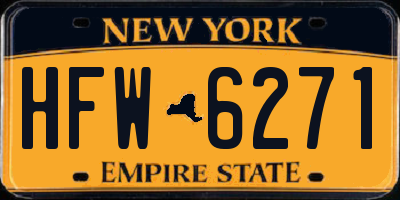 NY license plate HFW6271
