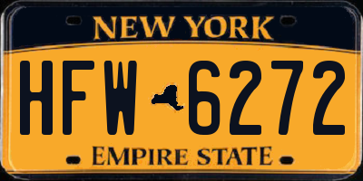 NY license plate HFW6272