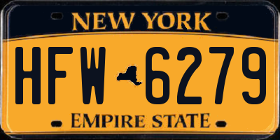 NY license plate HFW6279