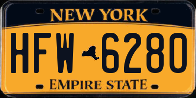 NY license plate HFW6280