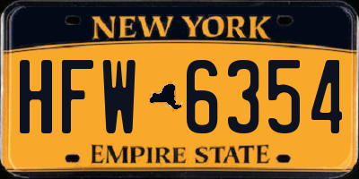 NY license plate HFW6354
