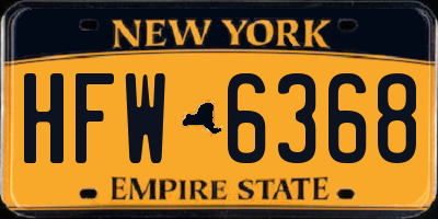 NY license plate HFW6368