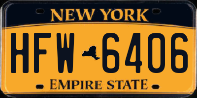 NY license plate HFW6406