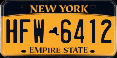 NY license plate HFW6412