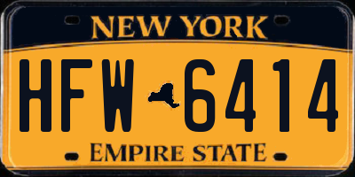 NY license plate HFW6414