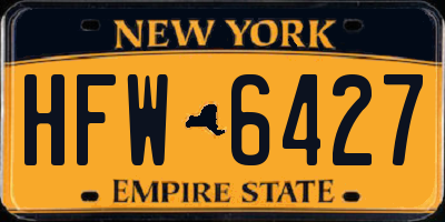 NY license plate HFW6427