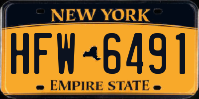 NY license plate HFW6491