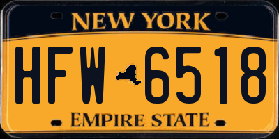 NY license plate HFW6518