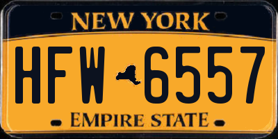 NY license plate HFW6557