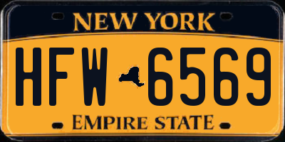 NY license plate HFW6569