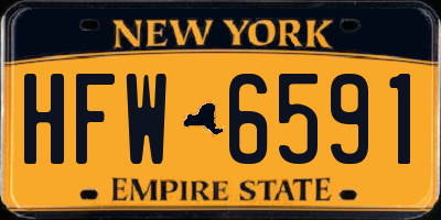NY license plate HFW6591