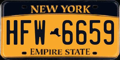 NY license plate HFW6659