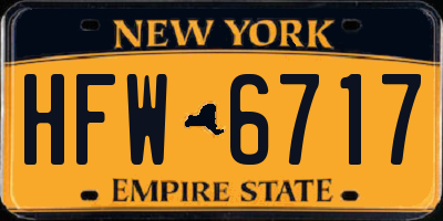 NY license plate HFW6717