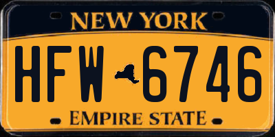 NY license plate HFW6746