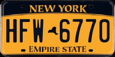 NY license plate HFW6770