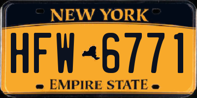 NY license plate HFW6771