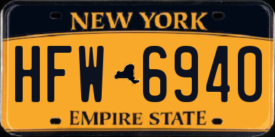 NY license plate HFW6940