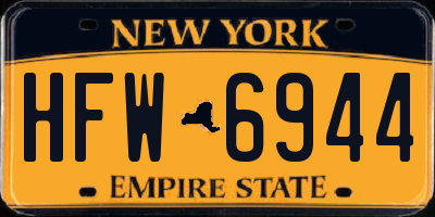 NY license plate HFW6944