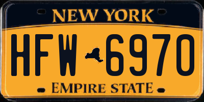 NY license plate HFW6970