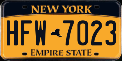 NY license plate HFW7023