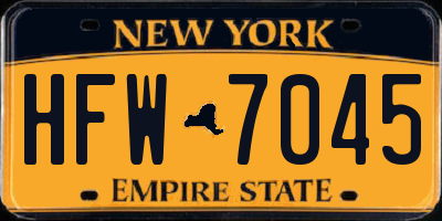 NY license plate HFW7045