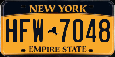 NY license plate HFW7048