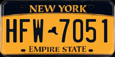 NY license plate HFW7051