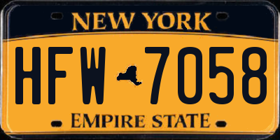 NY license plate HFW7058
